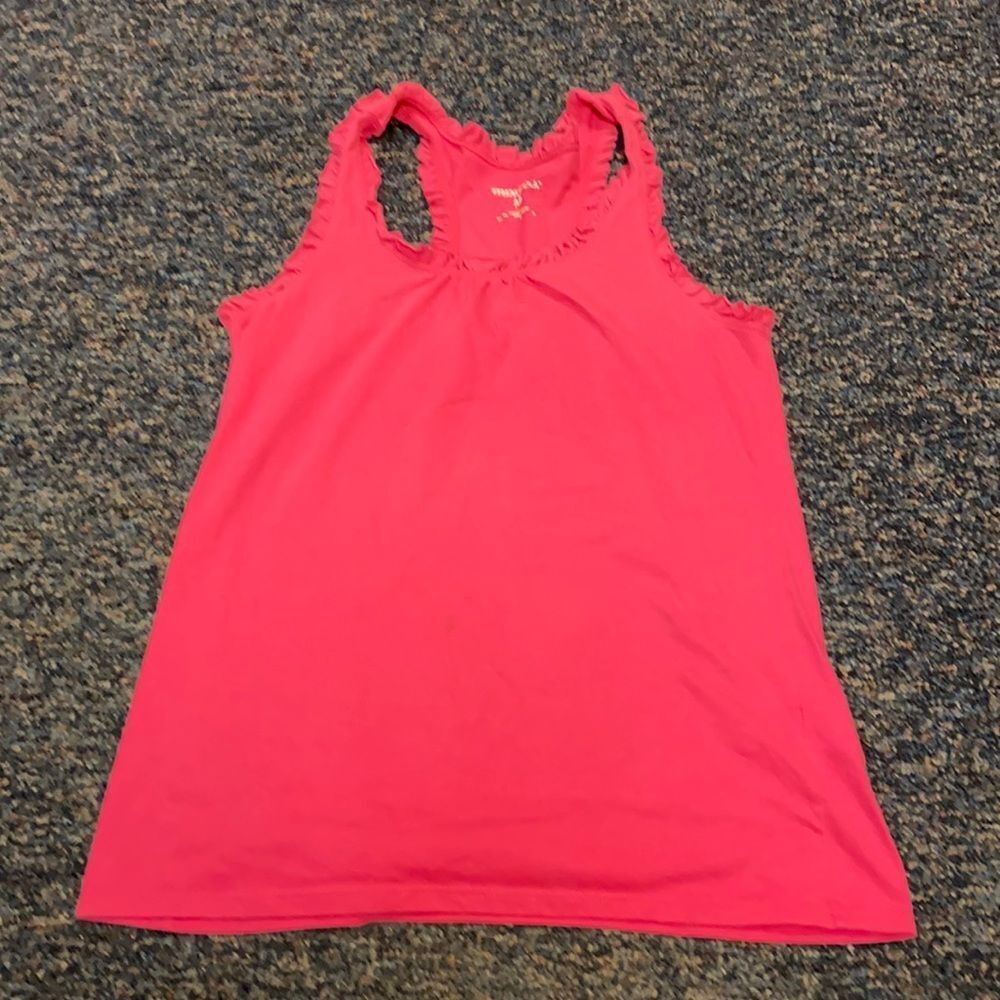 Mix & Co Pink Ruffle Tank Top sz. M